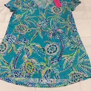 Lilly Pulitzer Etta V neck Top XS NWT Bermuda Blue